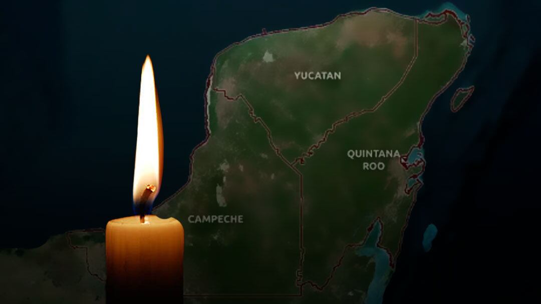 Apagón masivo deja sin luz a Campeche, Yucatán y Quintana Roo