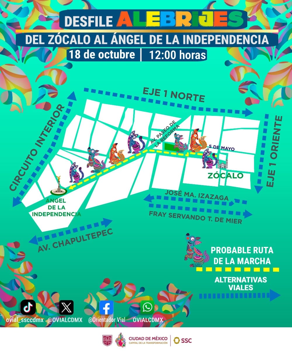 Desfile de Alebrijes 2024: Ruta del Zócalo al Ángel de la Independencia