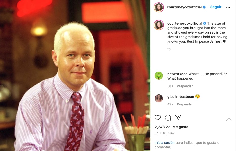 Courteney Cox se despide de James Michael Tyler