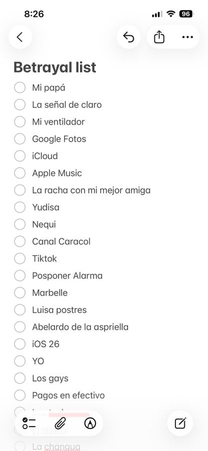 Lista de enemigos
