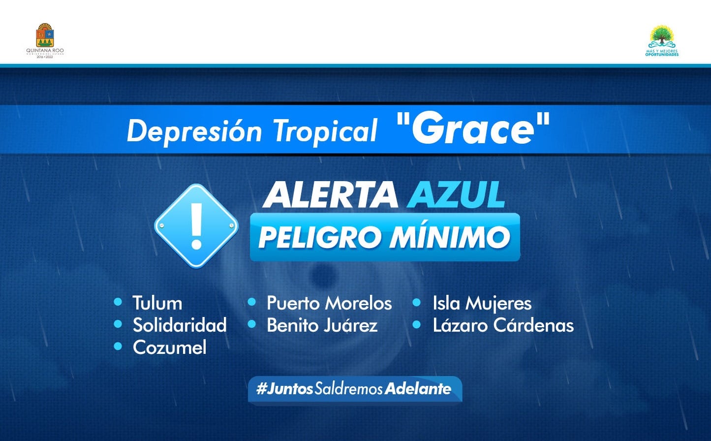 Municipios en alerta azul