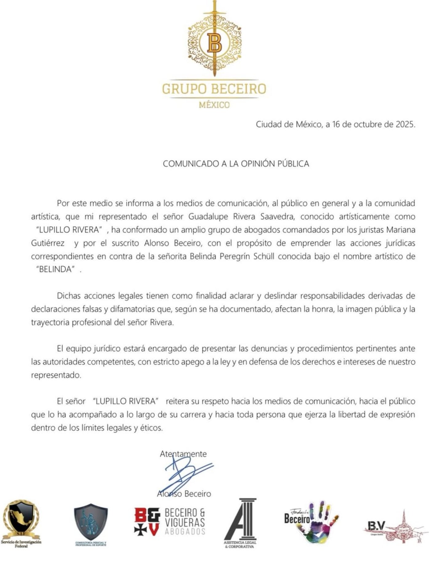Lupillo Rivera confirma demanda contra Belinda