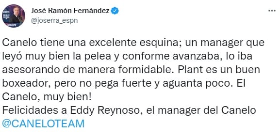 José Ramón Fernández sobre Canelo Álvarez