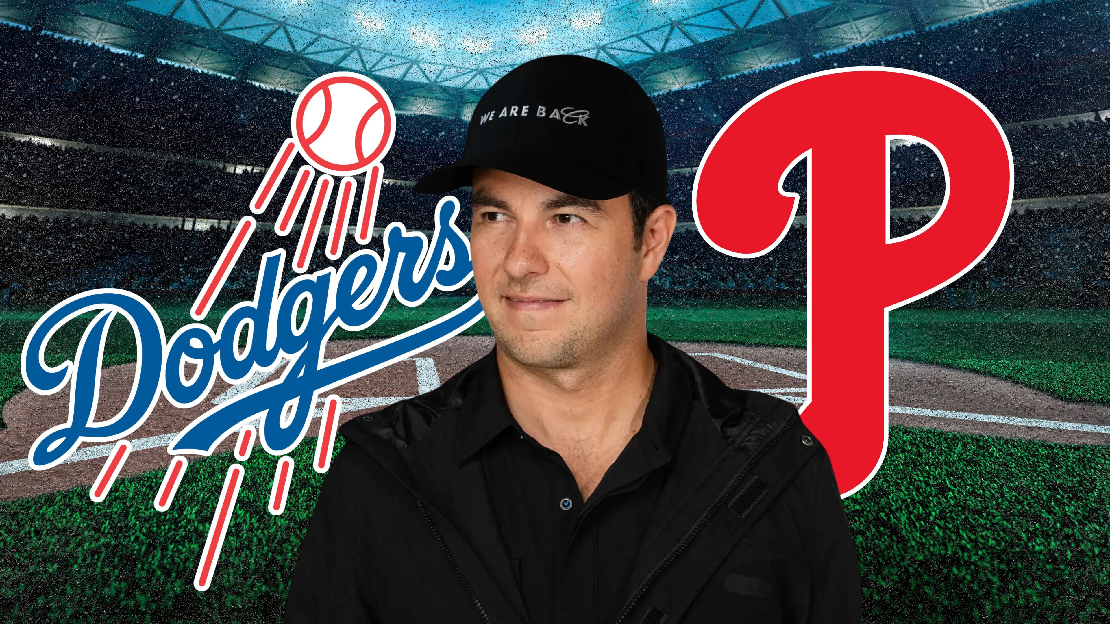 Checo Pérez se olvida de la Fórmula 1 y es anunciado para abrir el Dodgers vs Phillies