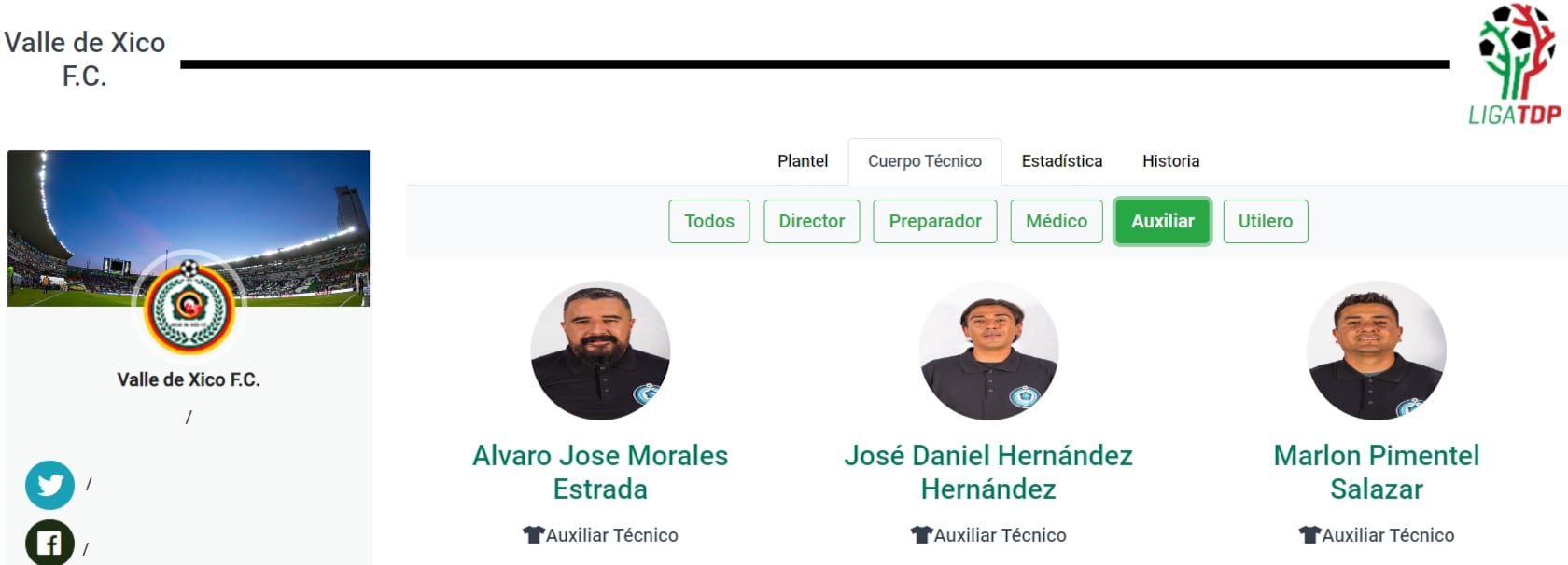 Álvaro Morales, registrado en la Liga TDP