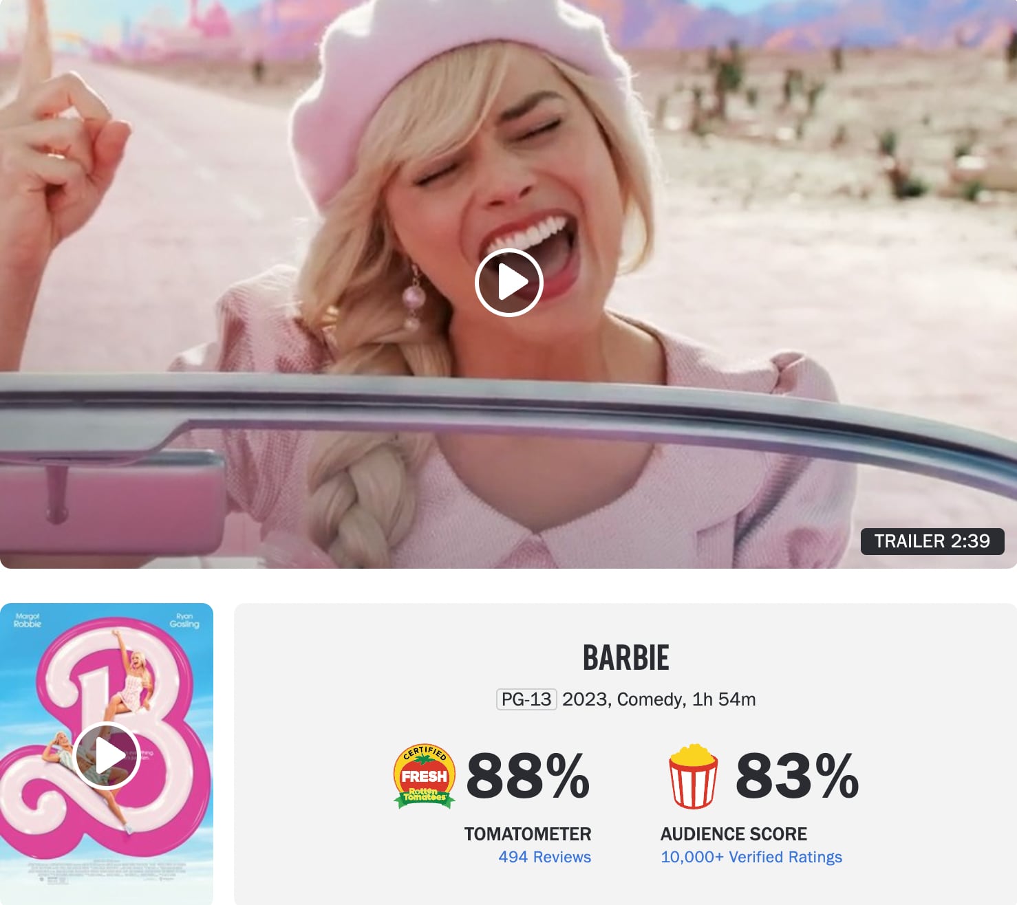 Barbie en Rotten Tomatoes