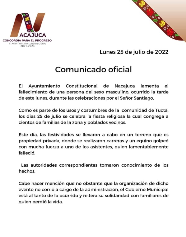 Comunicado Nacajuca