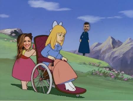 Meme de Shakira vs Clara Chia y Gerard Piqué tras la Music Session #53 con BZRP