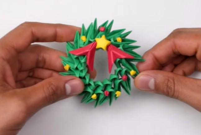 Corona de Adviento de origami