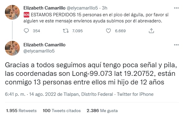 15 personas se perdieron en Pico del Águila