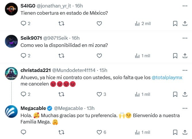 Megacable manda indirecta a Totalplay ante cambio en su política de límite de datos