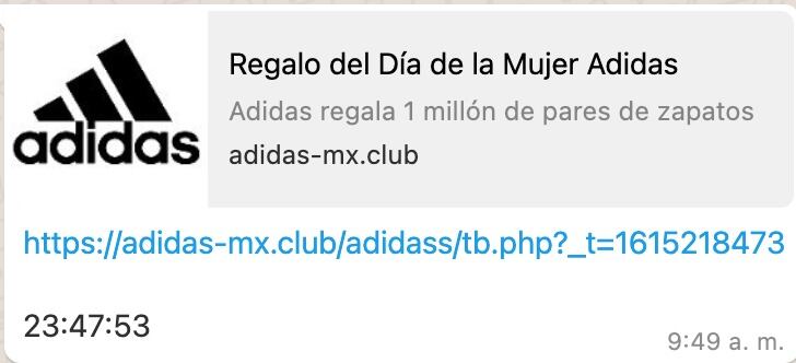 Mensaje fraude de WhatsApp
