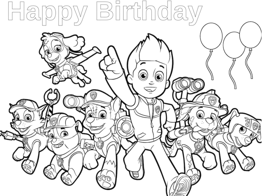 Todos los personajes de Paw Patrol de cumpleaños