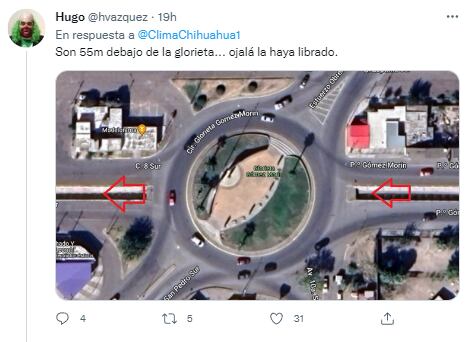 Mapa de canal Gómez Morin donde coladera se traga a hombre