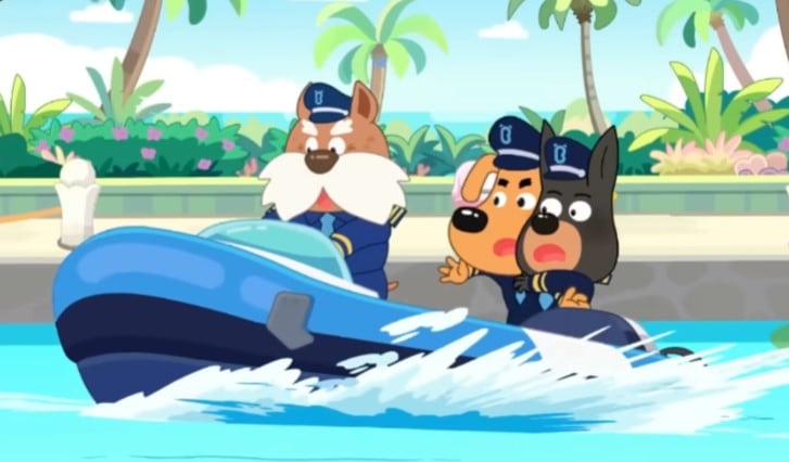 Sheriff Labrador policías en equipo