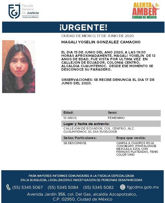 Ficha de búsqueda de Magali.