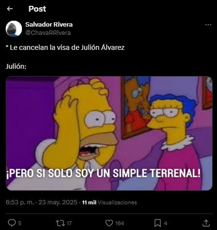 Memes por Julión Álvarez y la cancelación de su visa en Estados Unidos