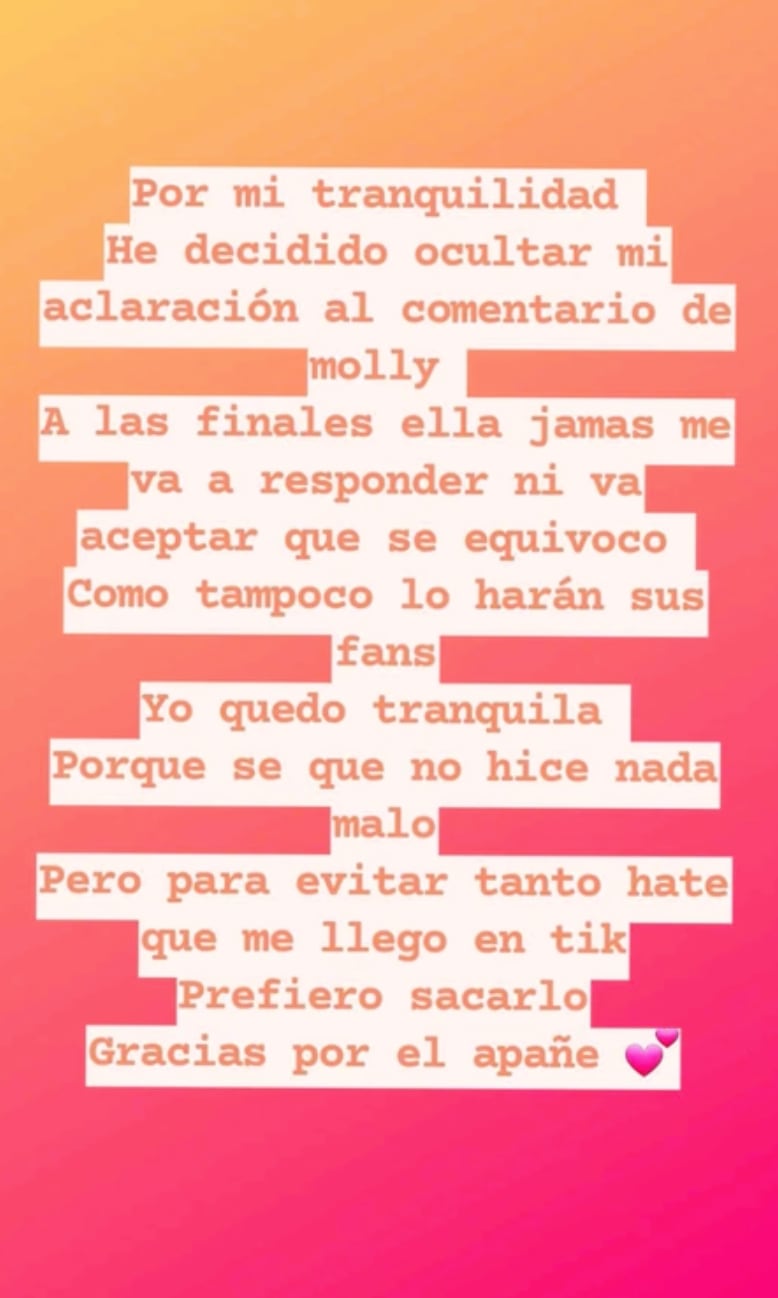 Andras responde a Crystal Molly