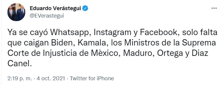 Eduardo Verástegui tuitea contra Joe Biden
