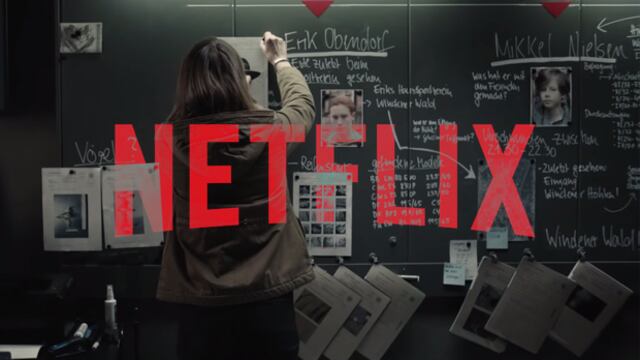 El logo de Netflix sobre una escena de la serie 'Dark'.