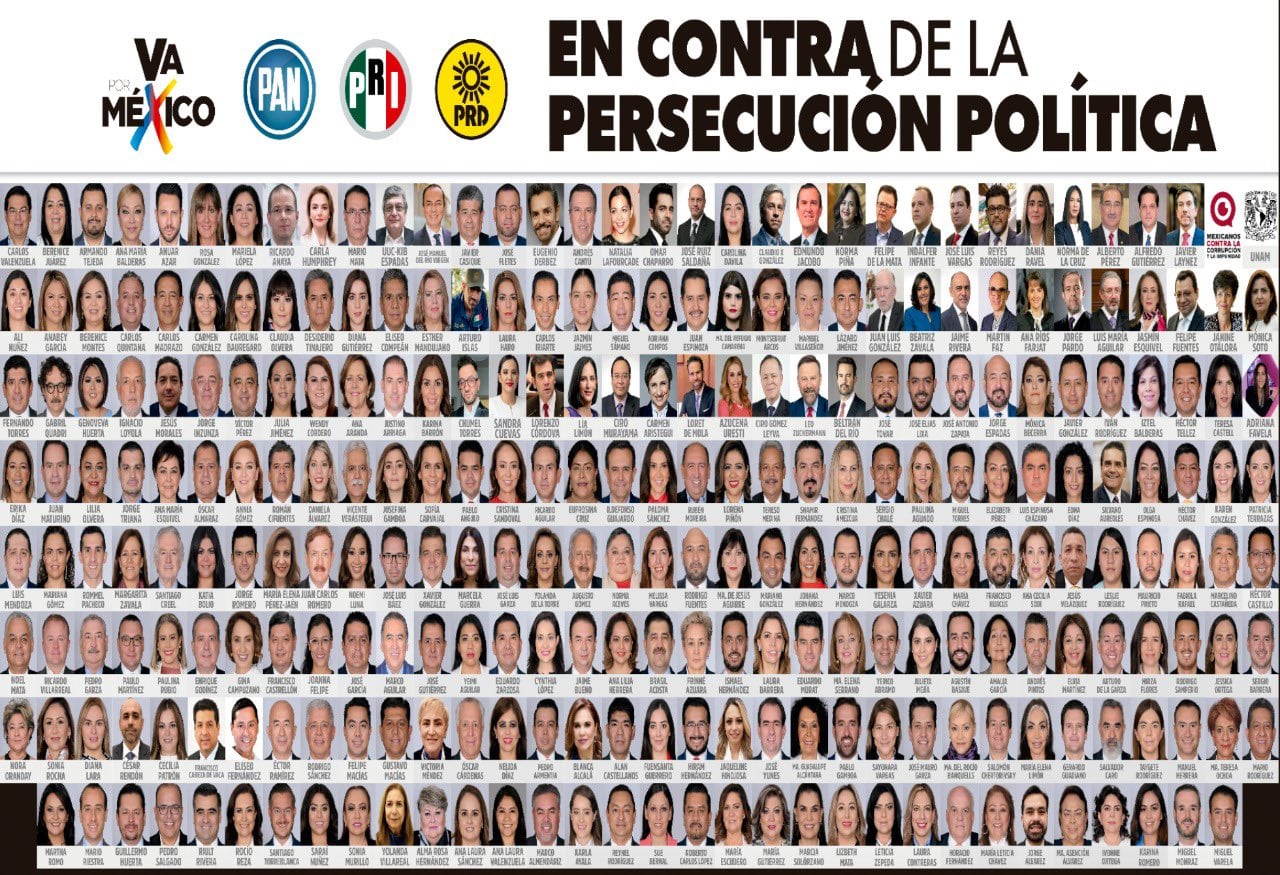 "perseguidos políticos" según Va por México
