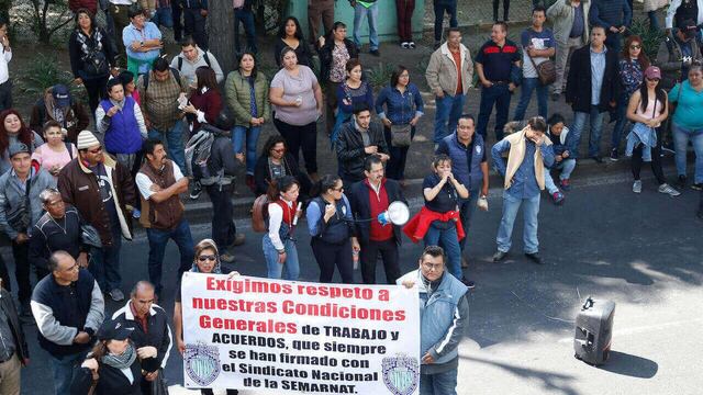 Protesta de trabajadores despedidos.