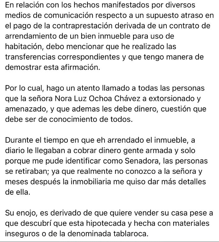 Comunicado Claudia Balderas