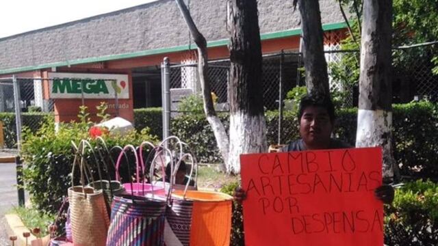 Artesanos ofrecen trueque por comida.