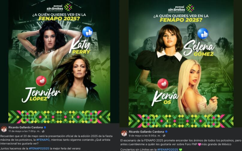 ¿Katy Perry y Selena Gomez en la Feria Nacional Potosina?