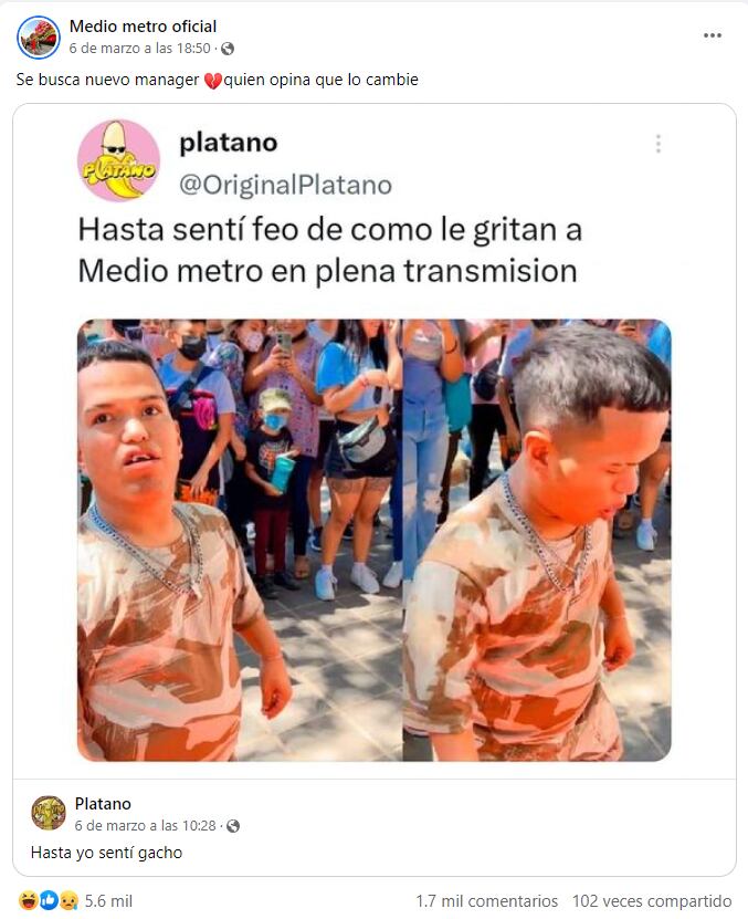 Medio Metro en redes asegurando que busca nuevo manager