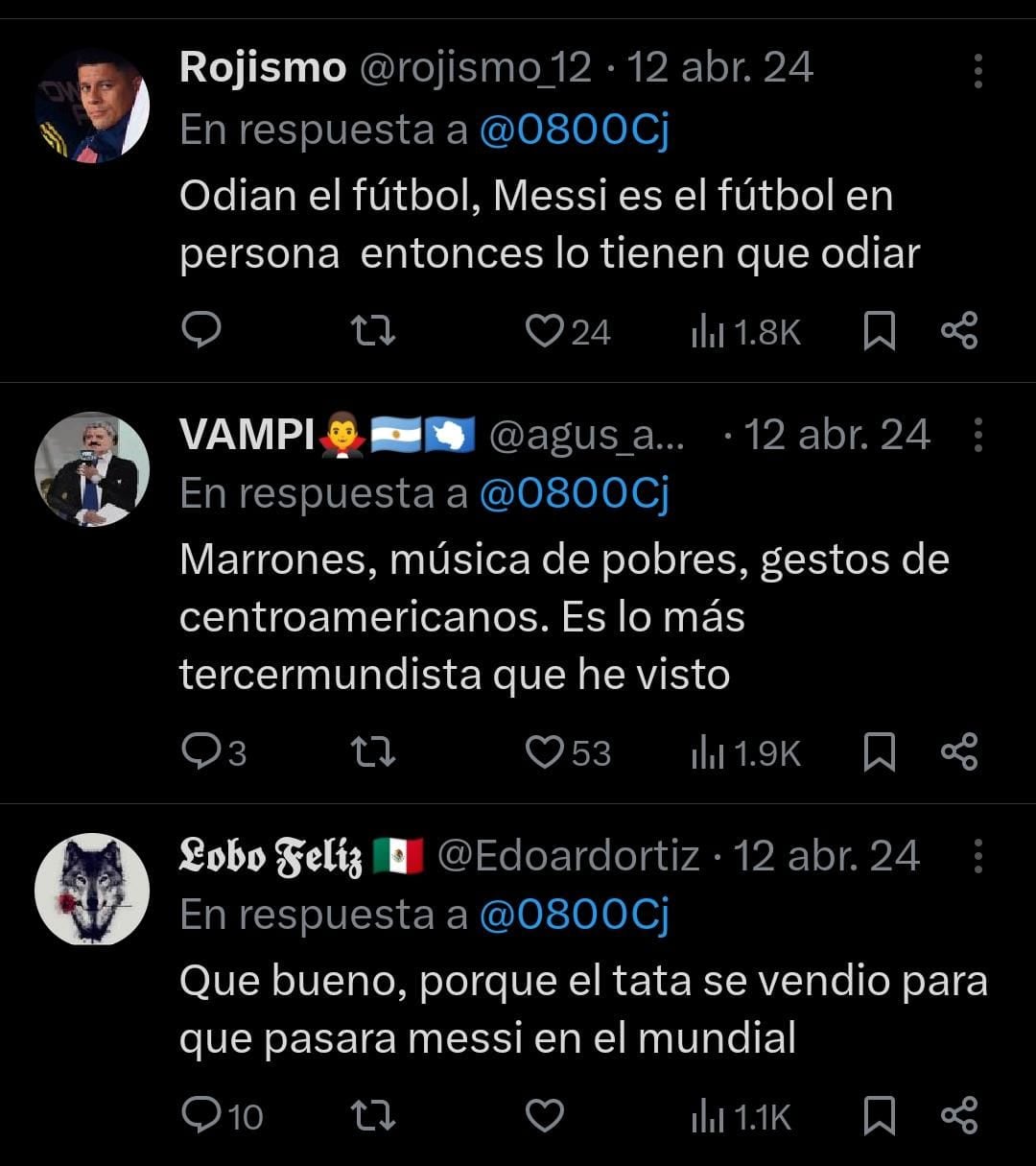 Mensajes desde Argentina contra México.