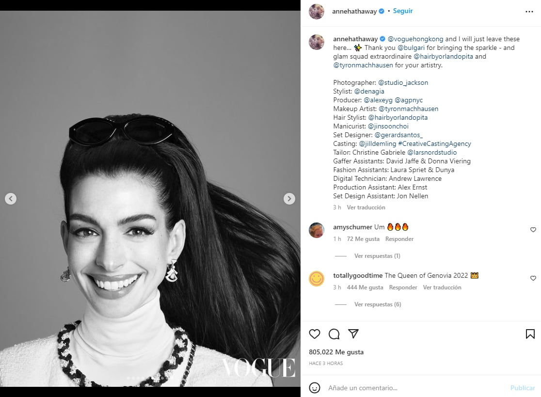 Anne Hathaway para Vogue Hong Kong