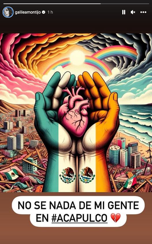 Galilea Montijo no sabe de su familia y amigos de Acapulco tras el paso del Huracán Otis