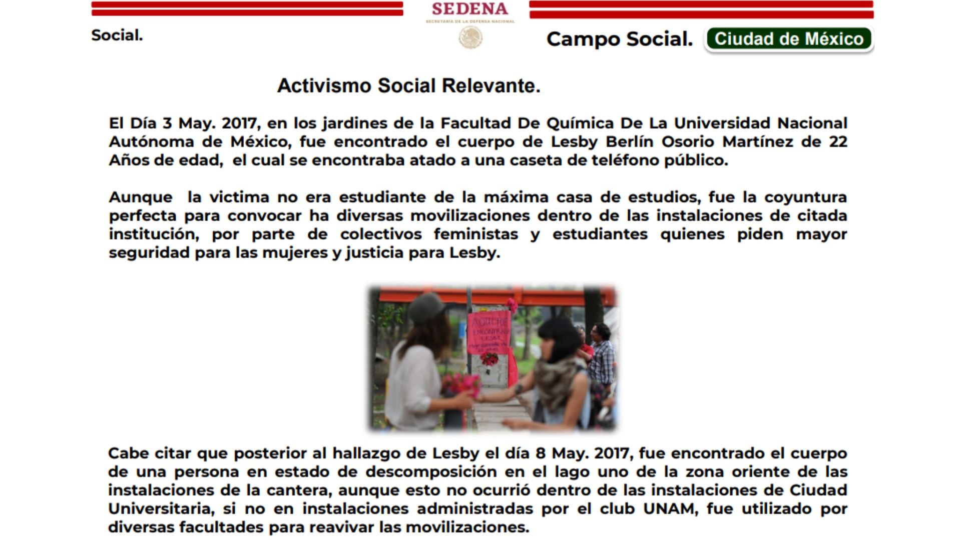 Documento filtrado de la Sedena por Guacamaya hackers