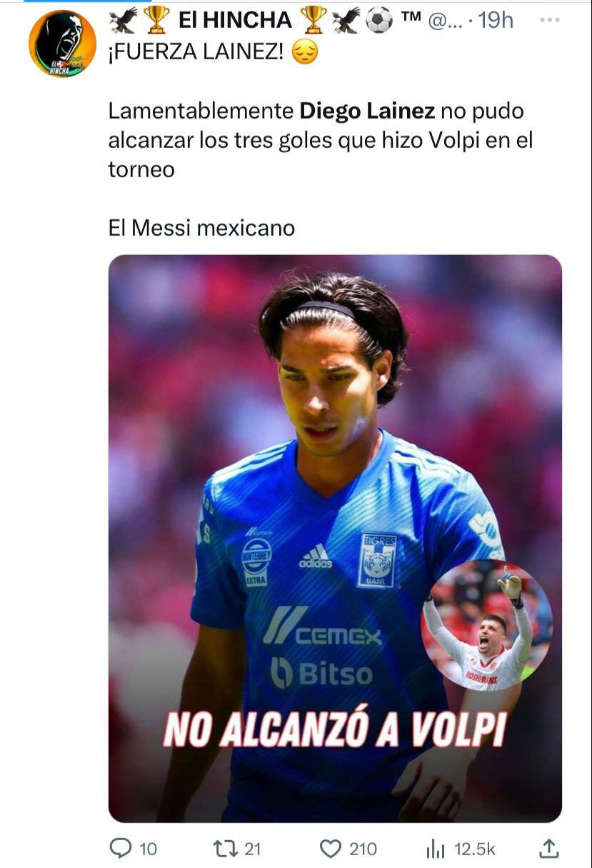 Diego Lainez fue objeto de críticas en redes sociales.