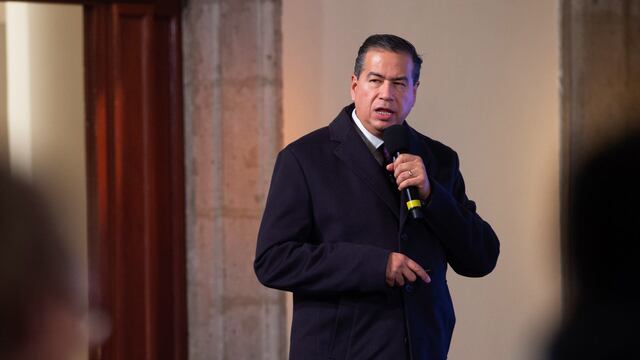 Ricardo Mejía Berdeja durante la conferencia de prensa matutina en Palacio Nacional.