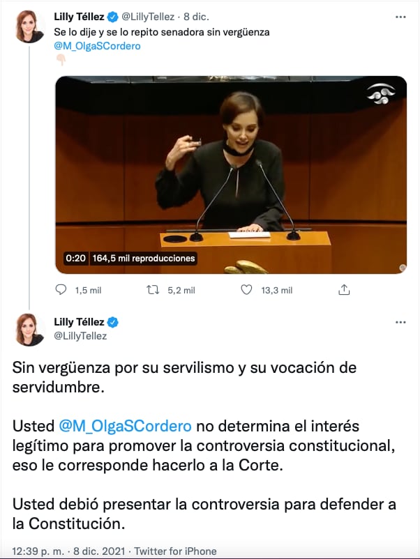 Tuit de Lilly Téllez