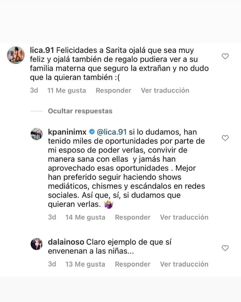 Karla Panini se lanza contra familia de Karla Luna