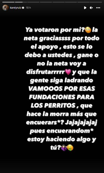 A Karely Ruiz no le importan las críticas; seguirá encuerándose.