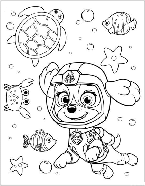 Dibujo de Coral de Paw Patrol