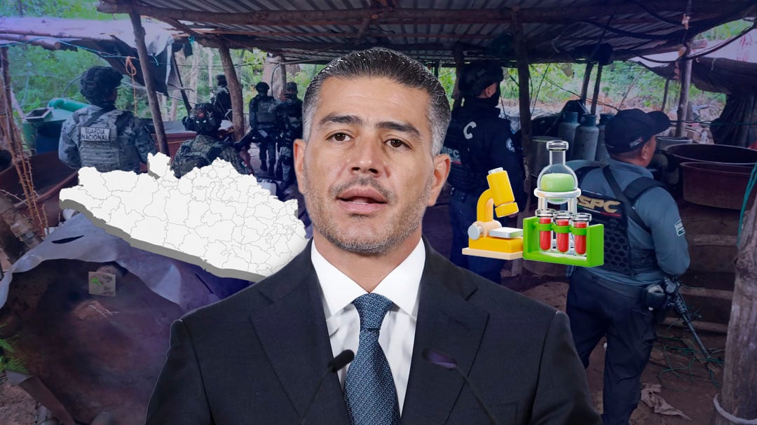 Harfuch reporta desmantelamiento de 3 laboratorios de metanfetamina en Guerrero