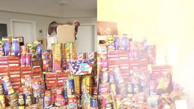 Kai Cenat prende fuegos artificiales en su casa