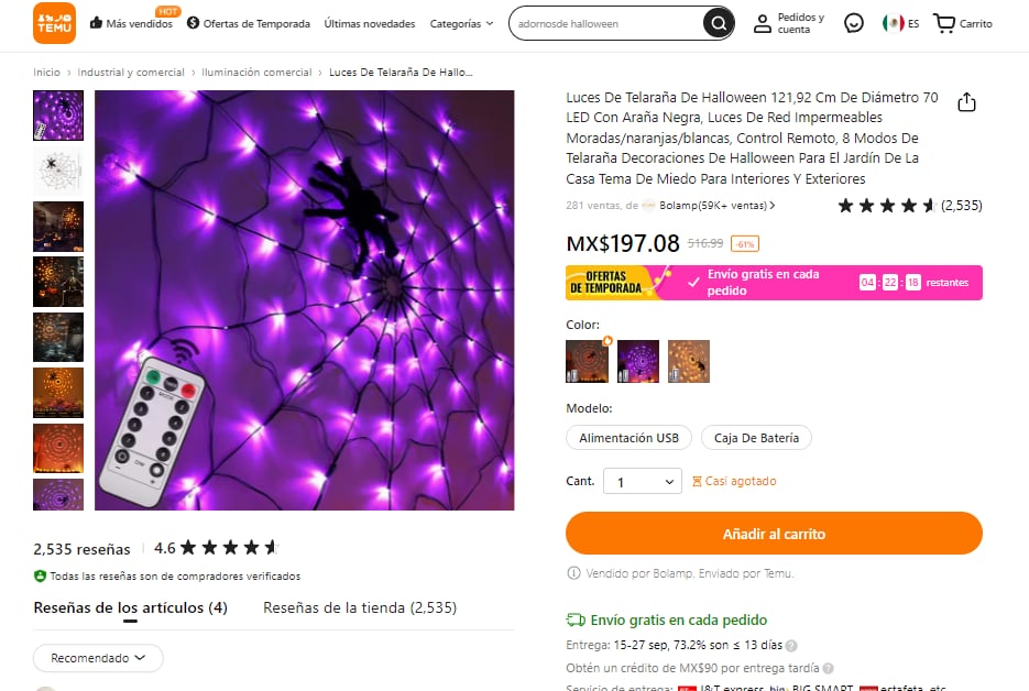 Adornos de Halloween en Temu