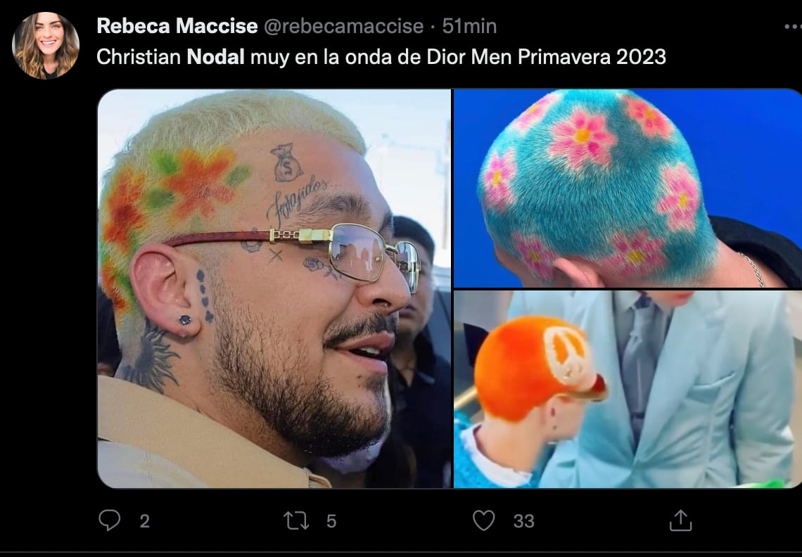 ¿J Balvin? Se burlan de Christian Nodal por su nuevo look