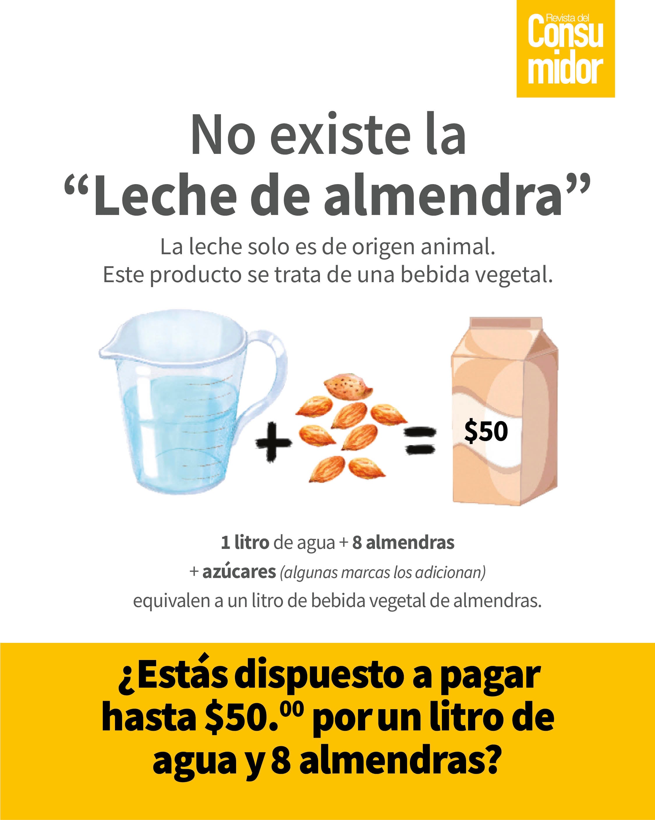 Infografía sobre la leche de almendra