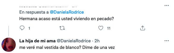 Daniela Rodrice es cuestionada por vivir en pecado.