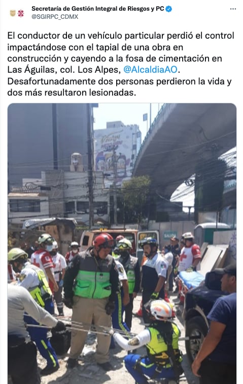 Reporte sobre auto que cayó en Periférico