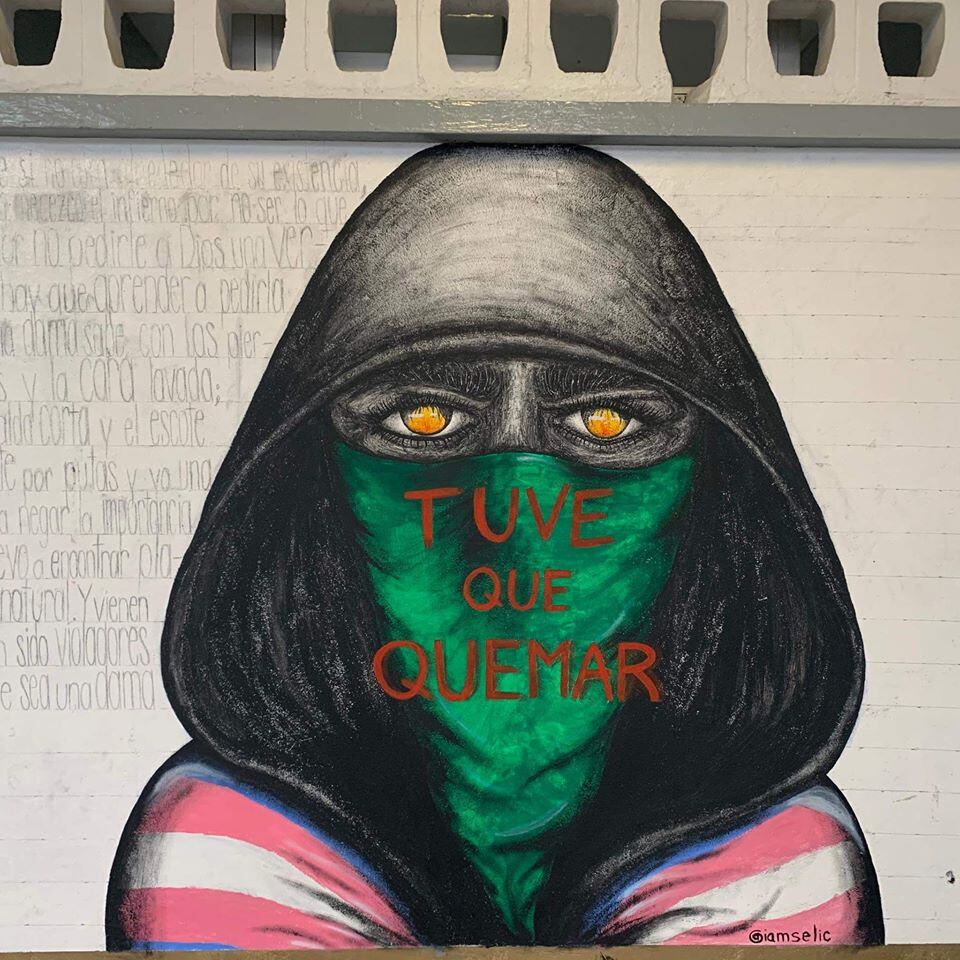 "Tuve que quemar", mural en Prepa 7.