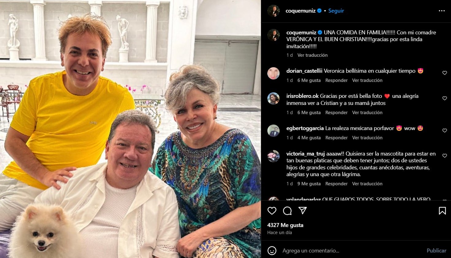 Cristian Castro, Verónica Castro y Coque Muñiz
