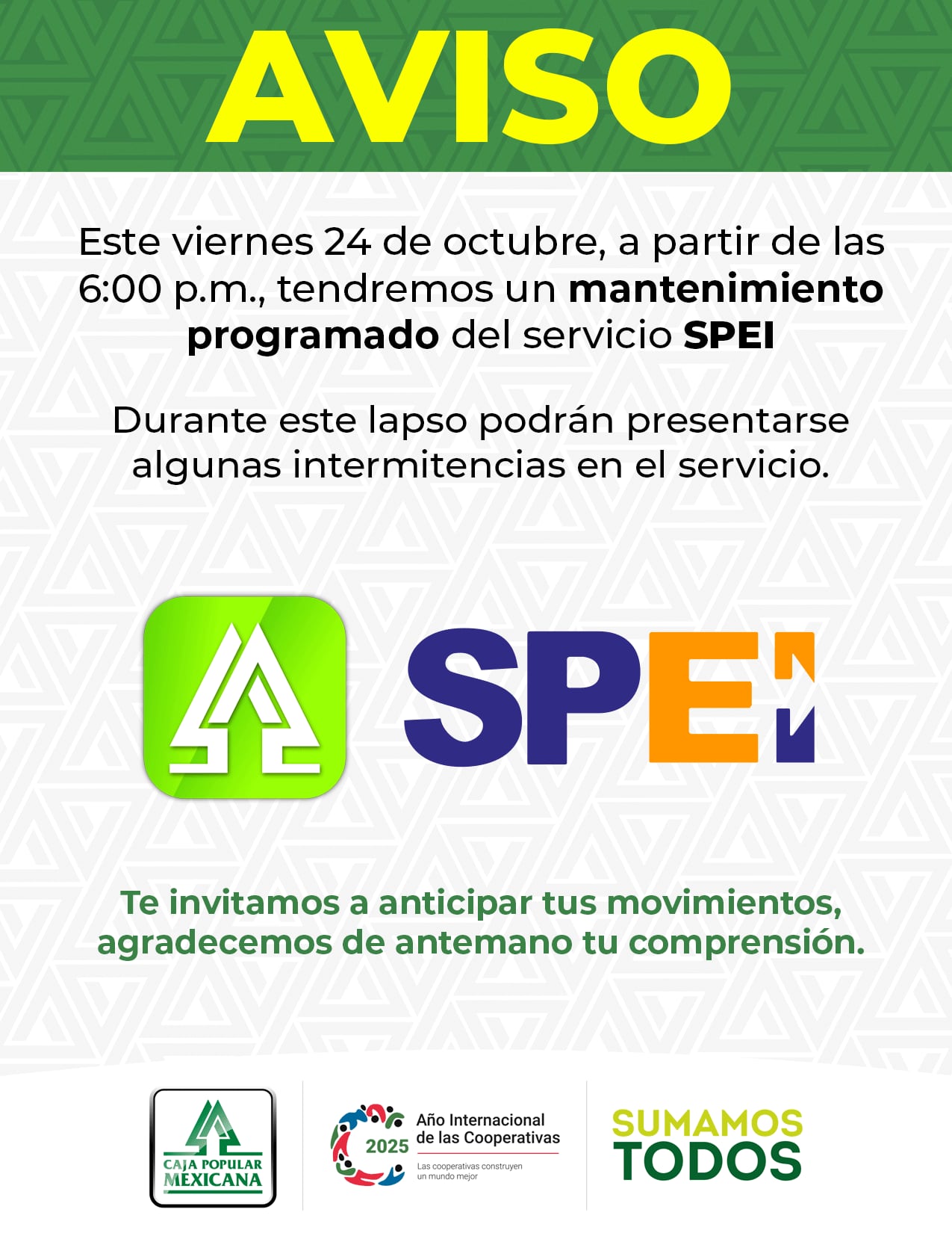 Mantenimiento de SPEI